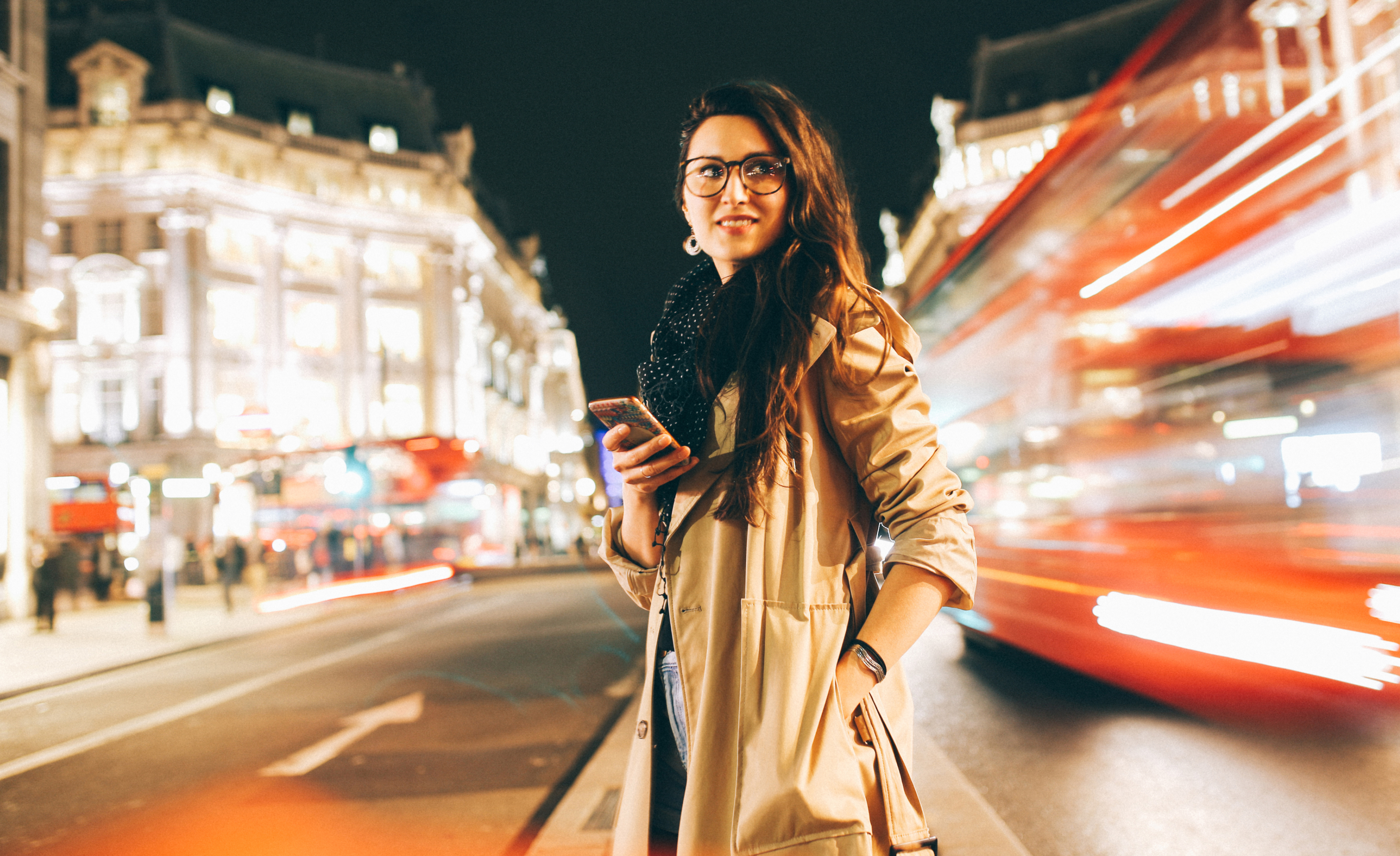 Woman safely walking in London