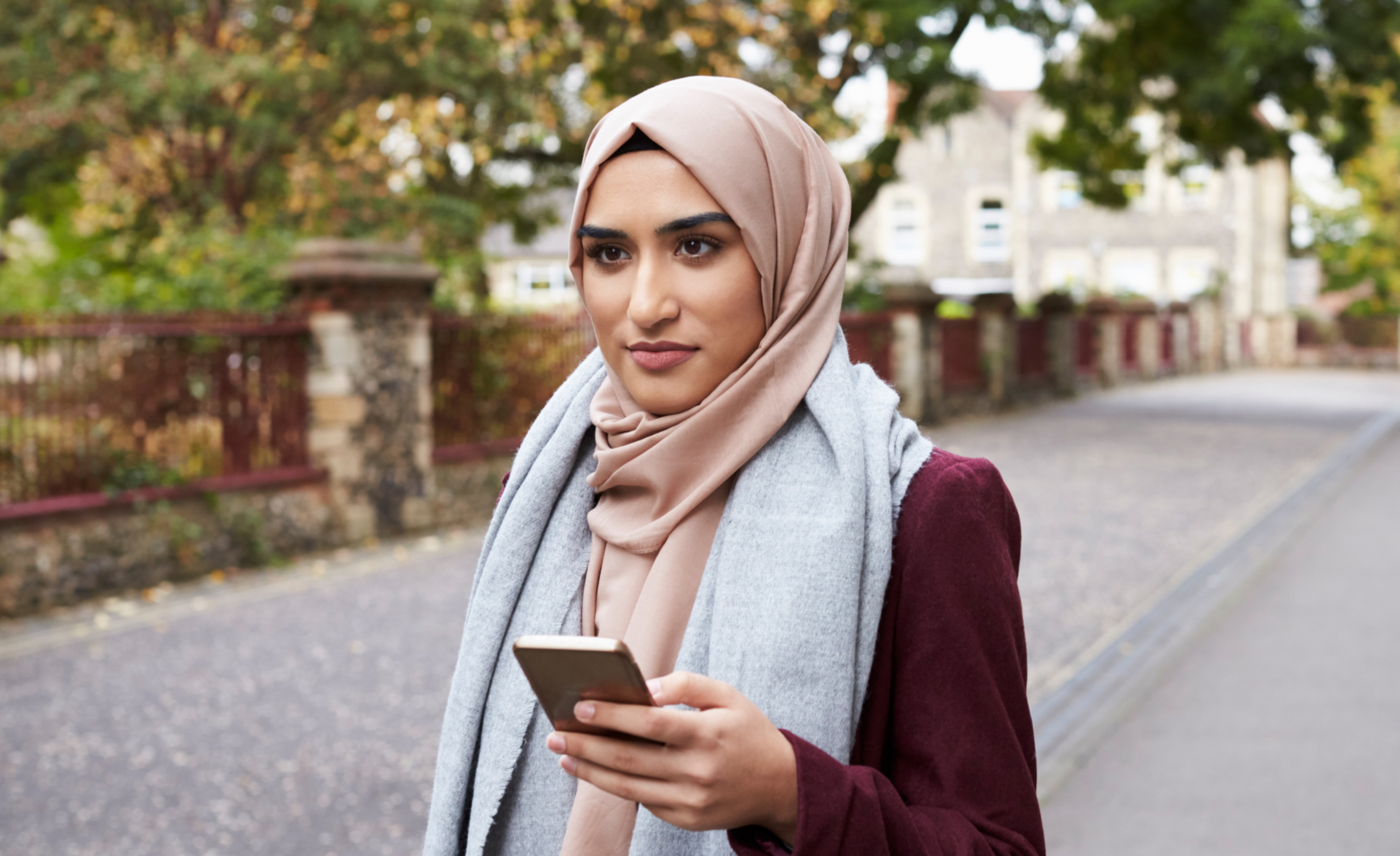 Muslim woman in a Becon route