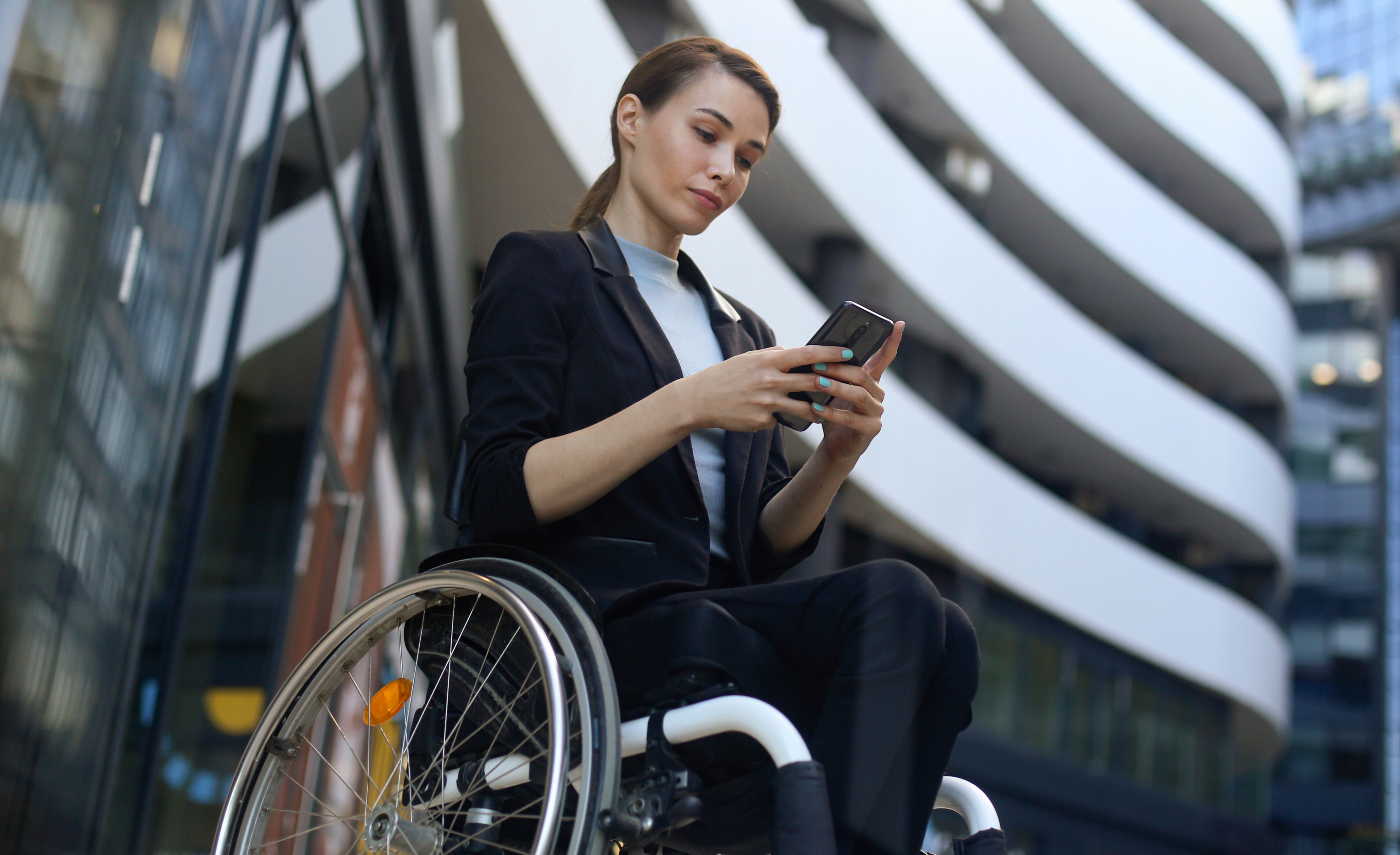 Woman in wheelchair